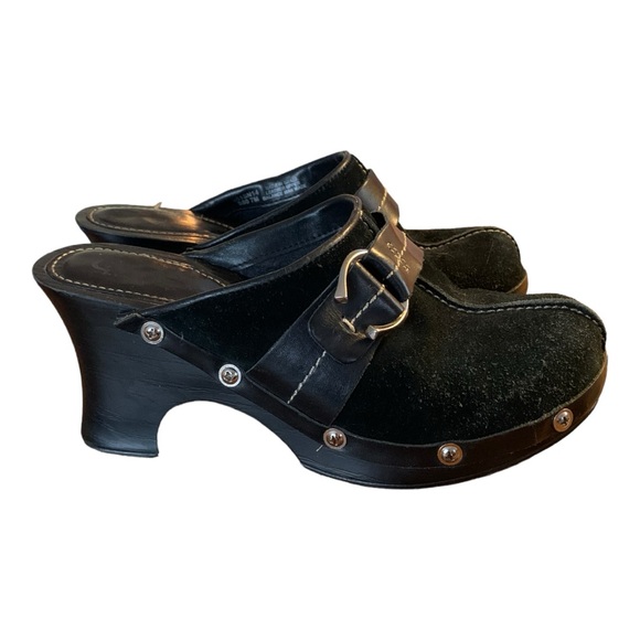 Carlos by Carlos Santana Women’s Deep Black Suede Clogs size 7M Made in Brazil - Picture 5 of 11